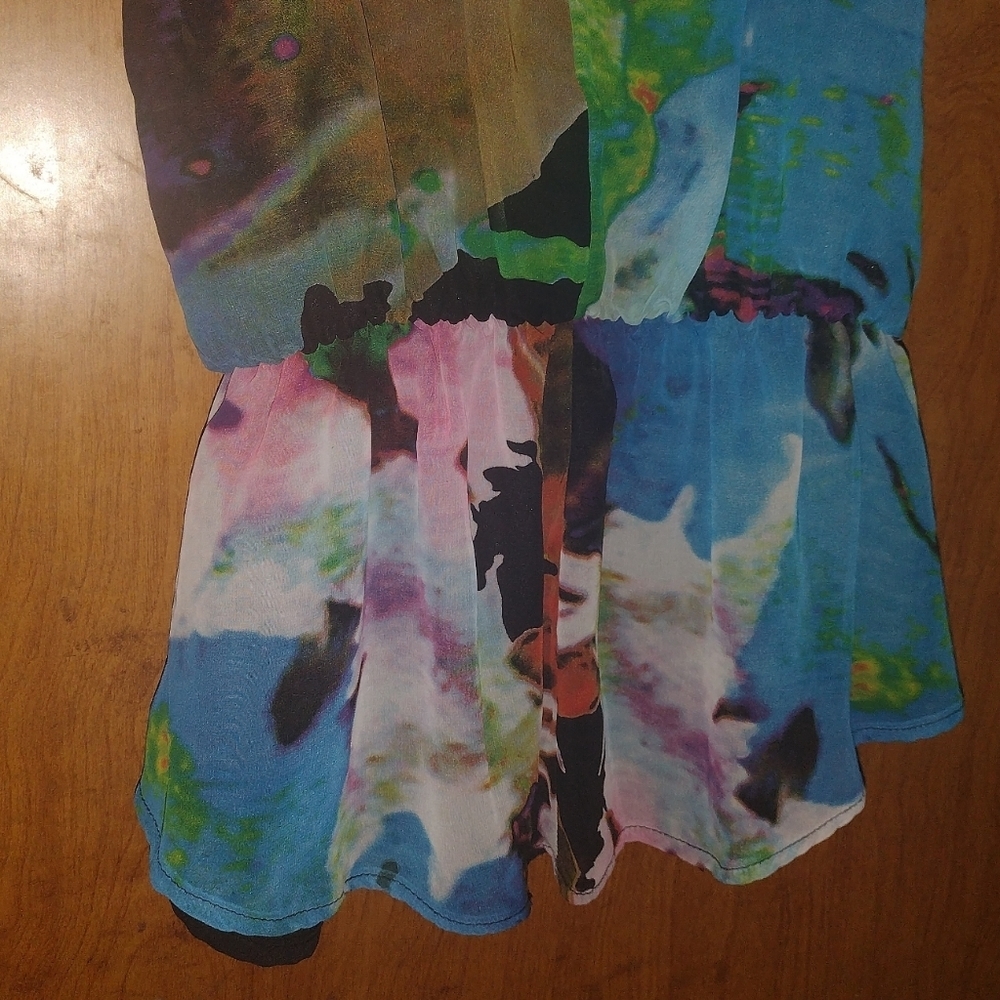 Asher by Fab'rik NWT Colorful Sleeveless Top Elastic Waist Size Medium - Picture 3 of 4
